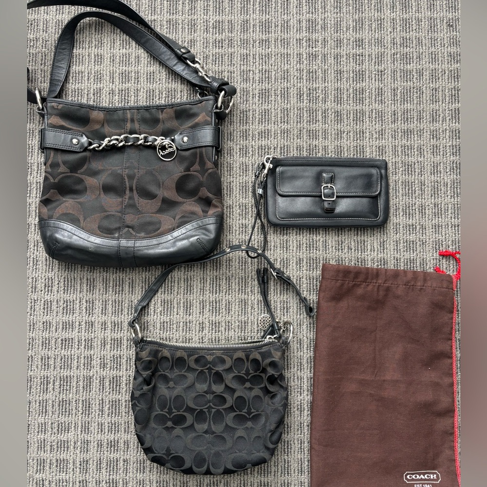 Coach Purses AS IS Condition Black Lot of 3
